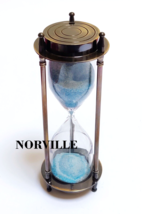 Antique Brass Sand Timer 5 Minutes Hourglass Sand Clock Vintage Maritime Gift - £39.44 GBP