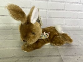 Kids Of America Corp Bunny Rabbit Plush Stuffed Animal Laying Brown Whit... - £35.56 GBP
