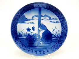 1972 Christmas Plate, Christmas Rose And Cat, Royal Copenhagen Denmark, #RCP-12 - £7.67 GBP