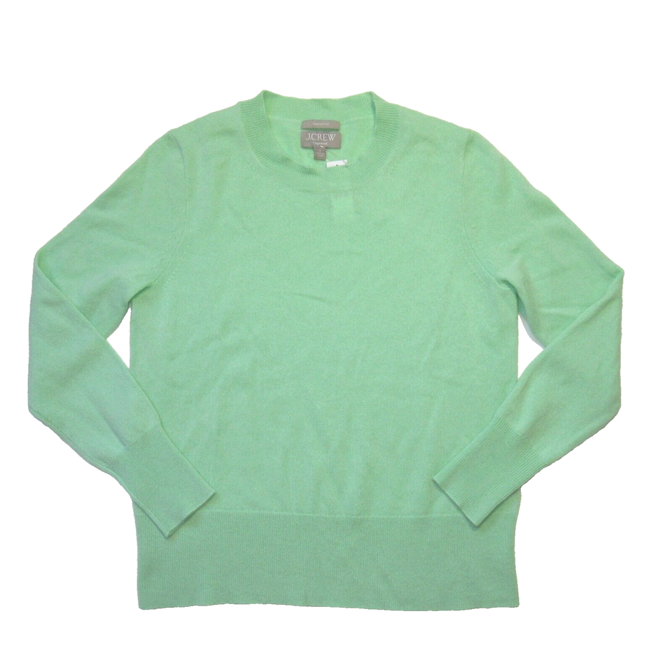 Primary image for NWT J.Crew BA400 Cashmere Classic-fit Crewneck Sweater in Frosty Green S