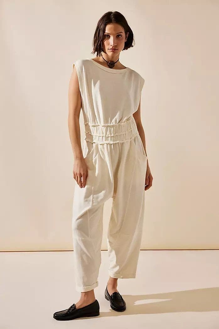 Primary image for New Free People Jamie One-Piece Jumpsuit FREE-EST $98 SMALL Ivory