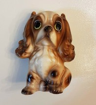 Cocker Spaniel Dog Figurine Big Sad Yellow Eyes Ceramic Porcelain Norleans - £15.51 GBP