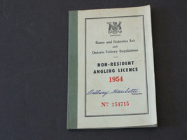 Vintage 1954 Ontario Canada Non-Resident Angling License !! - £7.36 GBP
