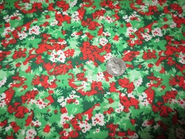 2830. Red White Green Abstract Craft Or Quilting Cotton Fabric - 44&quot; X 4 Yds. - £7.99 GBP