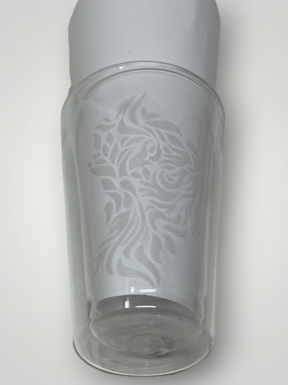 Bodum x Teavana x Starbucks Mouth Blown Cup Floral Etched Double Walled 2013 - $18.39