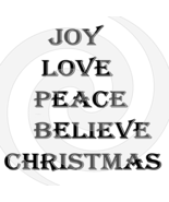 Joy Love Peace Believe Christmas Font 3smp-Digital ClipArt-Tshirt-Jewelry - $5.00