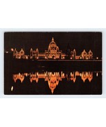 Night View Parliament Buildings Victoria BC Canada UNP Chrome Postcard L13 - $9.64 CAD