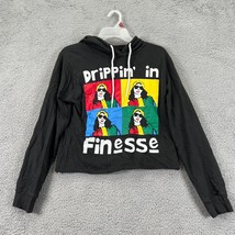 On Fire Womens Black Drippin’ in Finesse Long Sleeve Cropped Hoodie Size L - £15.63 GBP