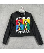 On Fire Womens Black Drippin’ in Finesse Long Sleeve Cropped Hoodie Size L - £15.56 GBP