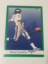 Sean Landeta New York Giants 1991 Fleer Autograph Card #315 Read Description - £3.88 GBP