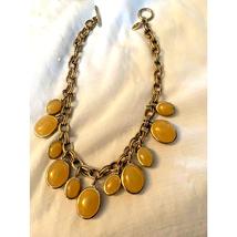 Ann Taylor Yellow and Rhinestone Goldtone Necklace - $14.25