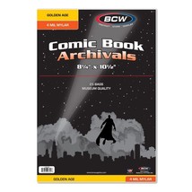 4 packs of 25 (100) BCW 8 ¼&quot; x 10 ½&quot; Golden Age Comic Book 4-MIL Mylar A... - $88.19