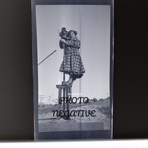 Old Photo Negative Woman Standing On Train Light Railroad 1920s - $30.30