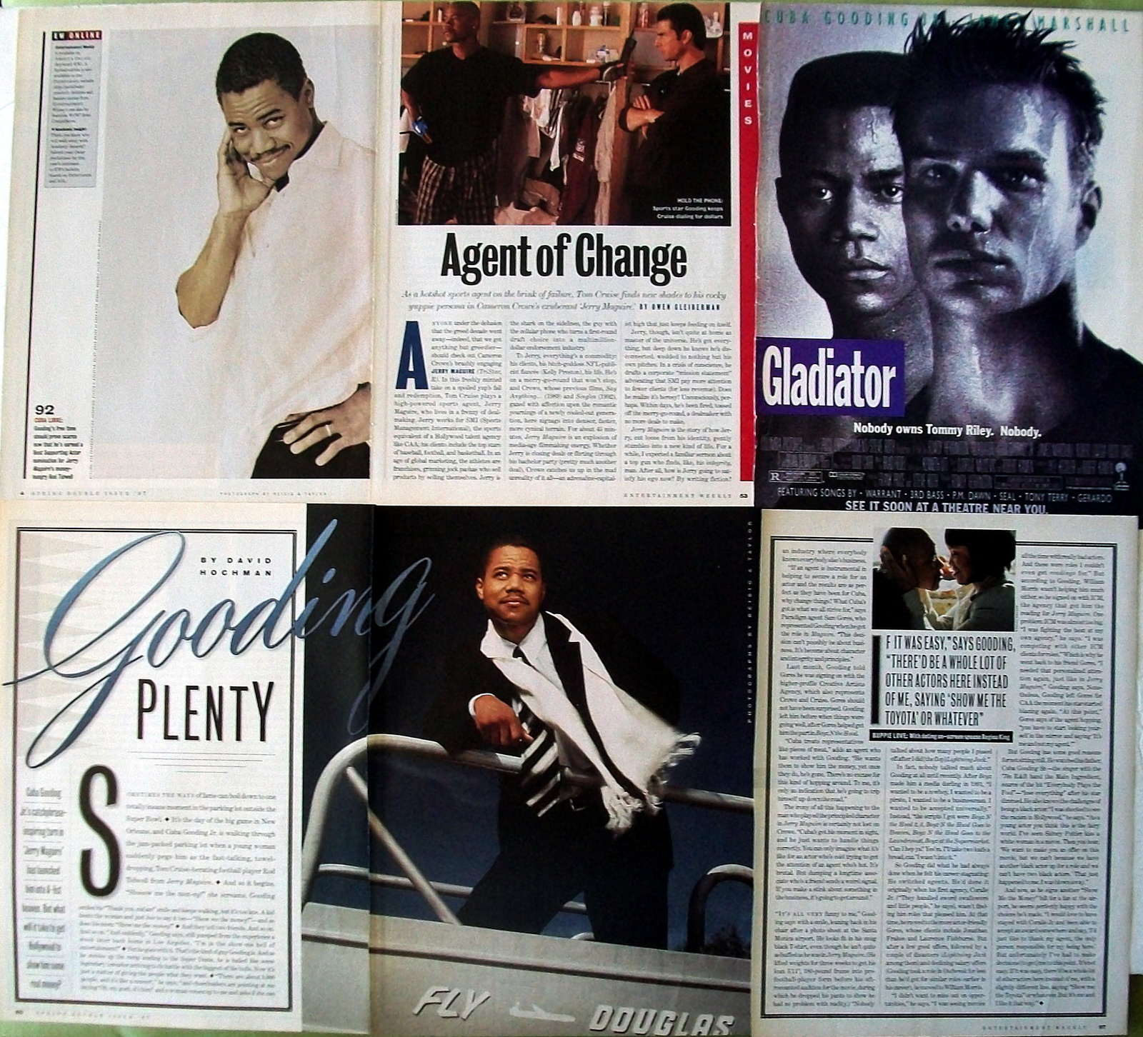 CUBA GOODING JR ~ 11 Color and B&amp;W Clippings, Articles, Pin-Up from 1992... - $6.67