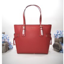 Michael Kors Flame Red Leather Voyager Medium Tote Bag NWT - £145.57 GBP