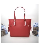 Michael Kors Flame Red Leather Voyager Medium Tote Bag NWT - £145.48 GBP