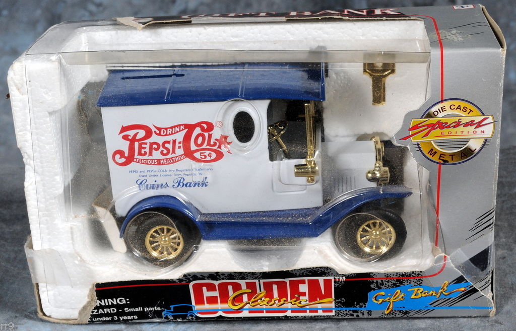 Pepsi-Cola Golden Truck Bank with Torn Box - $9.99