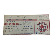 Boston Red Sox vs Cleveland Indians Ticket Stub Jun 7, 1992 Fenway Park Boggs IW - £4.55 GBP