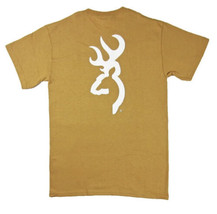 NWT Men&#39;s Browning Old Gold &amp; White Buckmark Tee Short Sleeve T-Shirt Sz Small S - £8.62 GBP