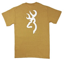 NWT Men&#39;s Browning Old Gold &amp; White Buckmark Tee Short Sleeve T-Shirt Sz... - £8.58 GBP