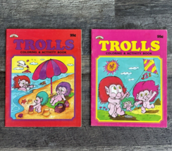 set of 2 Vintage 1992 Landoll&#39;s TROLLS Coloring &amp; Activity Book not colo... - $23.22