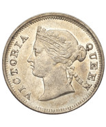 1884 Straits Settlements Silver 5 Cents Graded by NGC as AU55 - €492,57 EUR