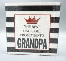 The Best Dads Get Promoted to Grandpa Decorative Wooden Box Plaque Black &amp; White - £5.42 GBP