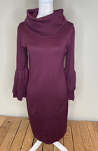 Nina Leonard NWT Women’s Cowl Neck sweater dress Size M Plum L1 - £46.44 GBP