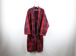 Vintage 90s Pierre Cardin Mens OSFA Distressed Belted Flannel Bath Robe ... - $49.45