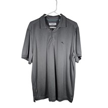 Tommy Bahama Island Zone Men&#39;s Short Sleeve Polo Gray size Large Coolmax - $20.98
