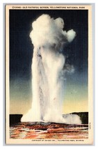 Old Faithful Geyser Yellowstone National Park Wyoming WY UNP Linen Postcard H30 - £1.53 GBP