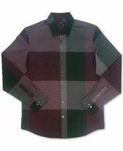 Alfani Men&#39;s Woven Plaid Shirt in Port Multi- Size Small - $295.25 MXN