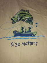 Green Short Sleeve T-Shirt Fisherman Size Matters. Size XXL 100% Cotton - £5.88 GBP