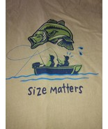 Green Short Sleeve T-Shirt Fisherman Size Matters. Size XXL 100% Cotton - $10.26 CAD