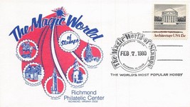 RICHMOND VIRGINIA VA~THE MAGIC WORLD OF STAMPS-PHILATELIC CENTER 1980 EN... - $6.24