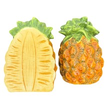  Vintage Pineapple Salt &amp; Pepper Shaker Set Ceramic Tropical Kitchen Decor - $18.99