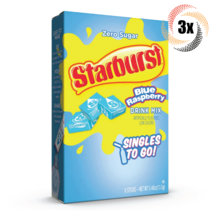 3x Packs Starburst Singles To Go Blue Raspberry Drink Mix 6 Singles Each... - $11.27
