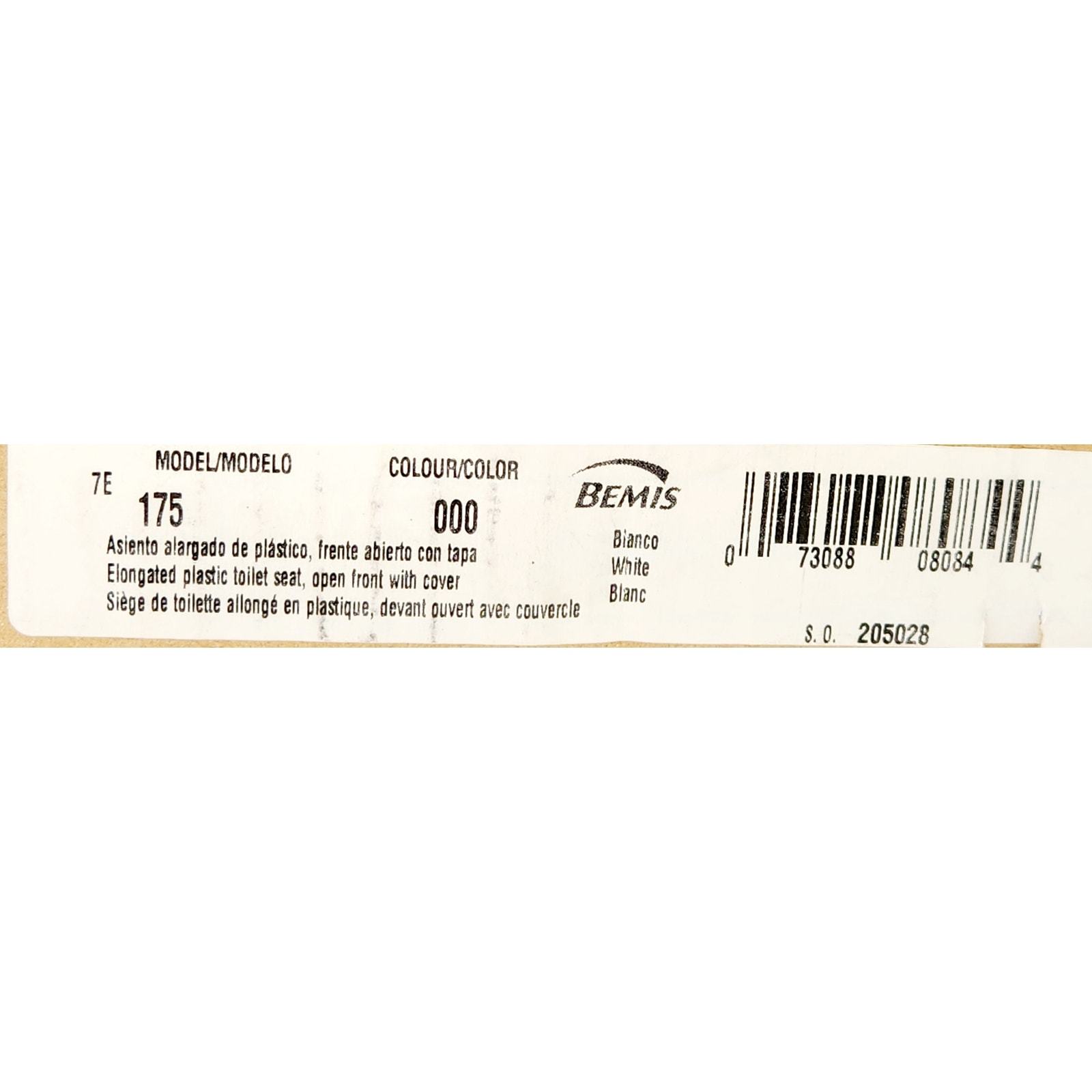 Bemis 175-200 Elongated Open-Front Toilet Seat and Lid - White Item image 5