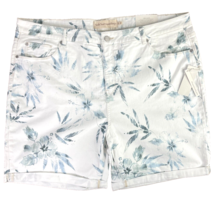 Soft Surroundings Floral White Ultimate Denim Shorts sz 44 Waist 24W Womens NWT - £43.89 GBP