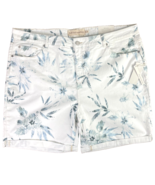 Soft Surroundings Floral White Ultimate Denim Shorts sz 44 Waist 24W Wom... - £42.04 GBP