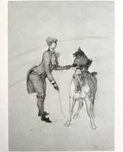 Toulouse Lautrec Female Trainer 1967 Circus Art Lithograph Horse Dog Matted - £159.90 GBP