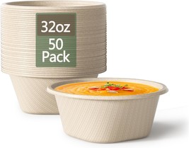 Homestockplus 32 Oz Deep Disposable Bowls Paper Bowls, Dessert [50 Pack] - $39.99