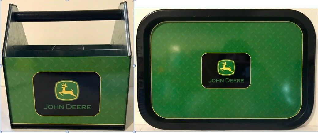Primary image for Tin Box Co. JOHN DEERE Metal Tray or JOHN DEERE Utensil Caddy - Great Gifts! NEW