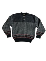 VTG NORLEANDER Wool Sweater Norway with Holes Black Gray - £15.81 GBP