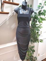 Love Nations Women&#39;s Black Polyester Square Neck Sleeveless Knee Length Dress XL - £30.02 GBP