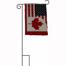 12&quot;x18&quot; USA/Canada Sleeved Polyester Flag With Garden Stand - £15.09 GBP