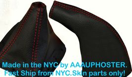Shift &amp; E Brake Boots Set Real Leather for 1990-97 Mazda Miata Manual Red Stitch - $29.10