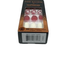 NEW Kiss Nails Impress Press On Manicure Short Gel Red White Snowflake Christmas - £13.46 GBP