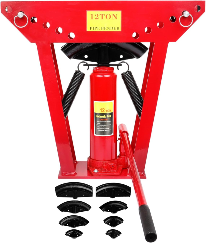  Hydraulic Pipe Bender 1/2 Inch Manual Copper Exhaust Bender Tool 6 Dies... - $292.09