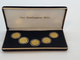 2000 State Quarters 24k Gold Layered Washington Mint Set of 5 NH-VA-MASS-MD-SC - £10.01 GBP